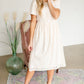 Cream Lace Detail Midi Dress - FINAL SALE Dresses
