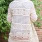 Cream Long Sleeve Cardigan Tops
