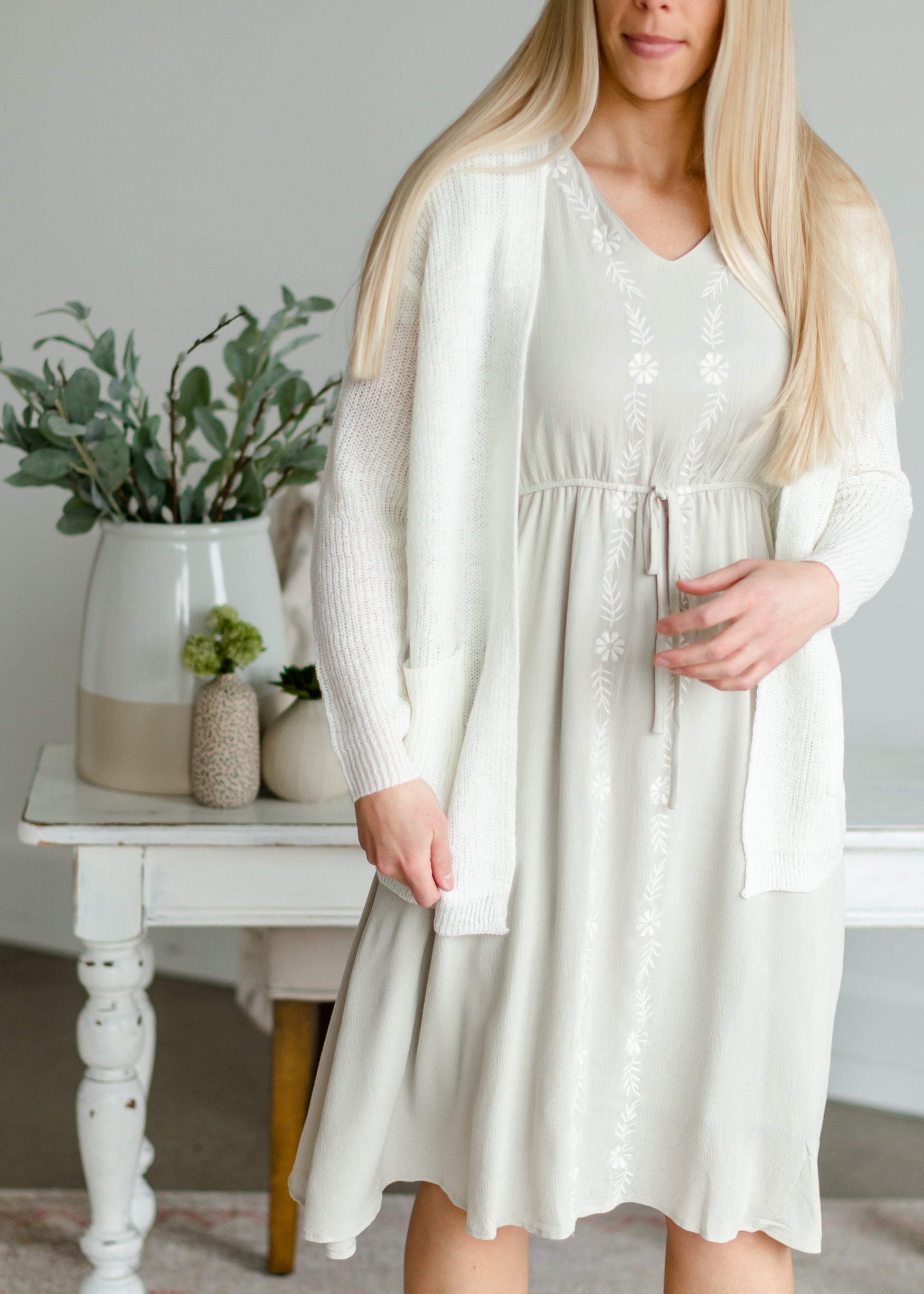 Cream Open Front Loose Fit Cardigan - FINAL SALE Tops
