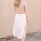 Cream Pleated Midi Skirt Skirts