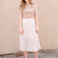 Cream Pleated Midi Skirt Skirts