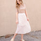 Cream Pleated Midi Skirt Skirts