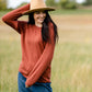 Crew Neck Balloon Sleeve Pullover Sweater Tops Staccato