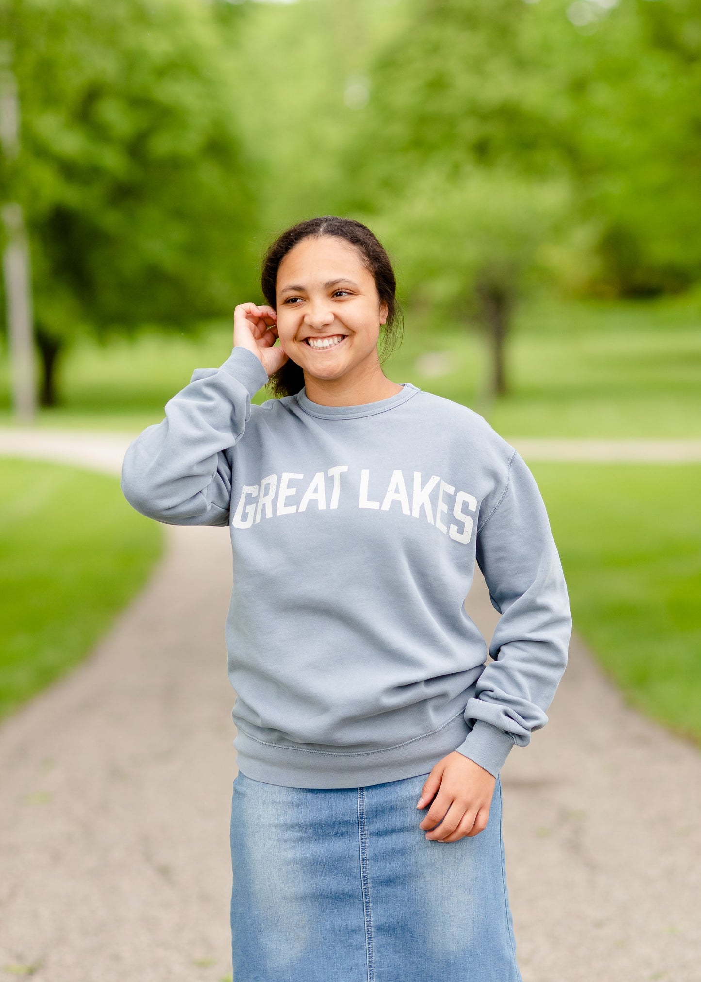 Crewneck Great Lakes Sweatshirt Tops Blue / S