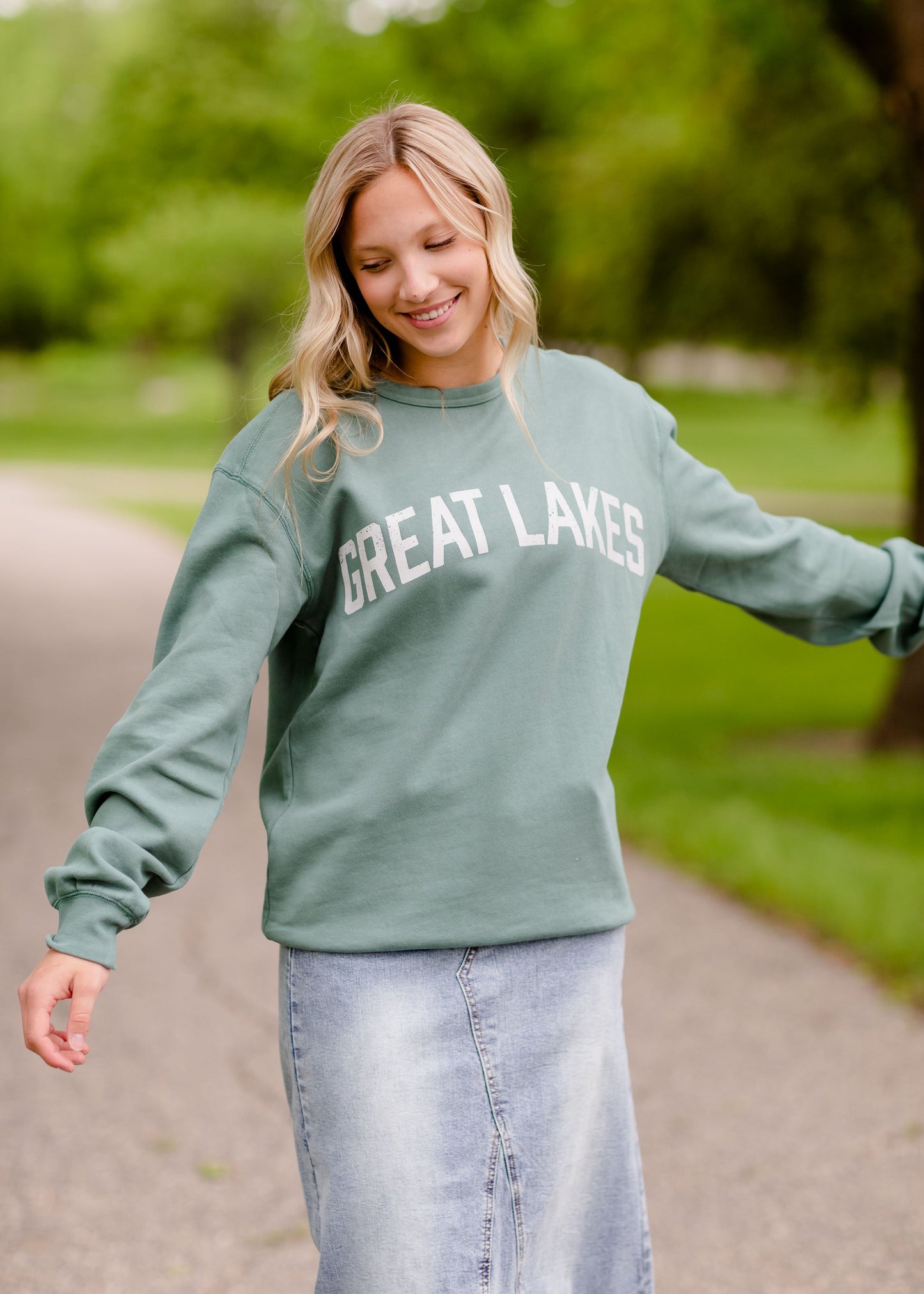 Crewneck Great Lakes Sweatshirt Tops Moss / S