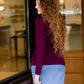 Women's modest wine colored front tie shirt