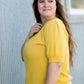 Crewneck Mustard Sweater Top - FINAL SALE Tops
