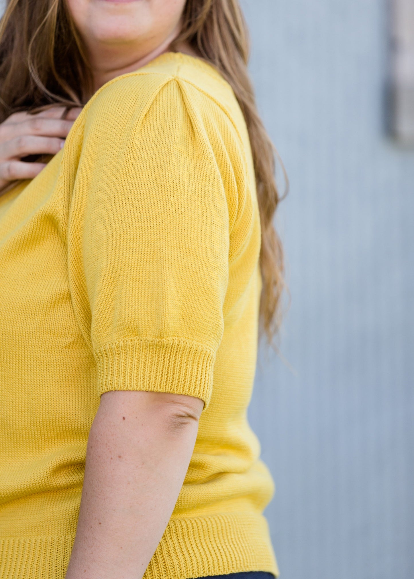 Crewneck Mustard Sweater Top - FINAL SALE Tops