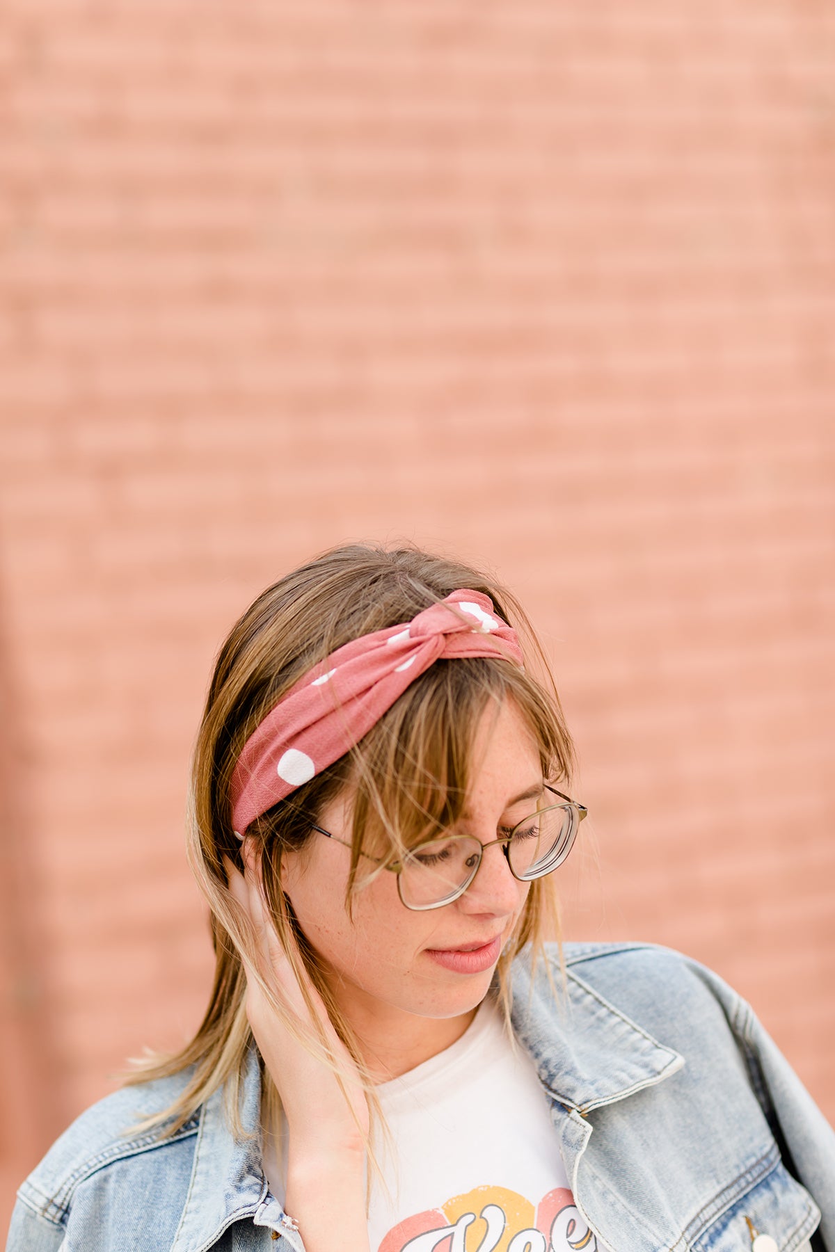 Criss Cross Style Headband Accessories Mauve Dot