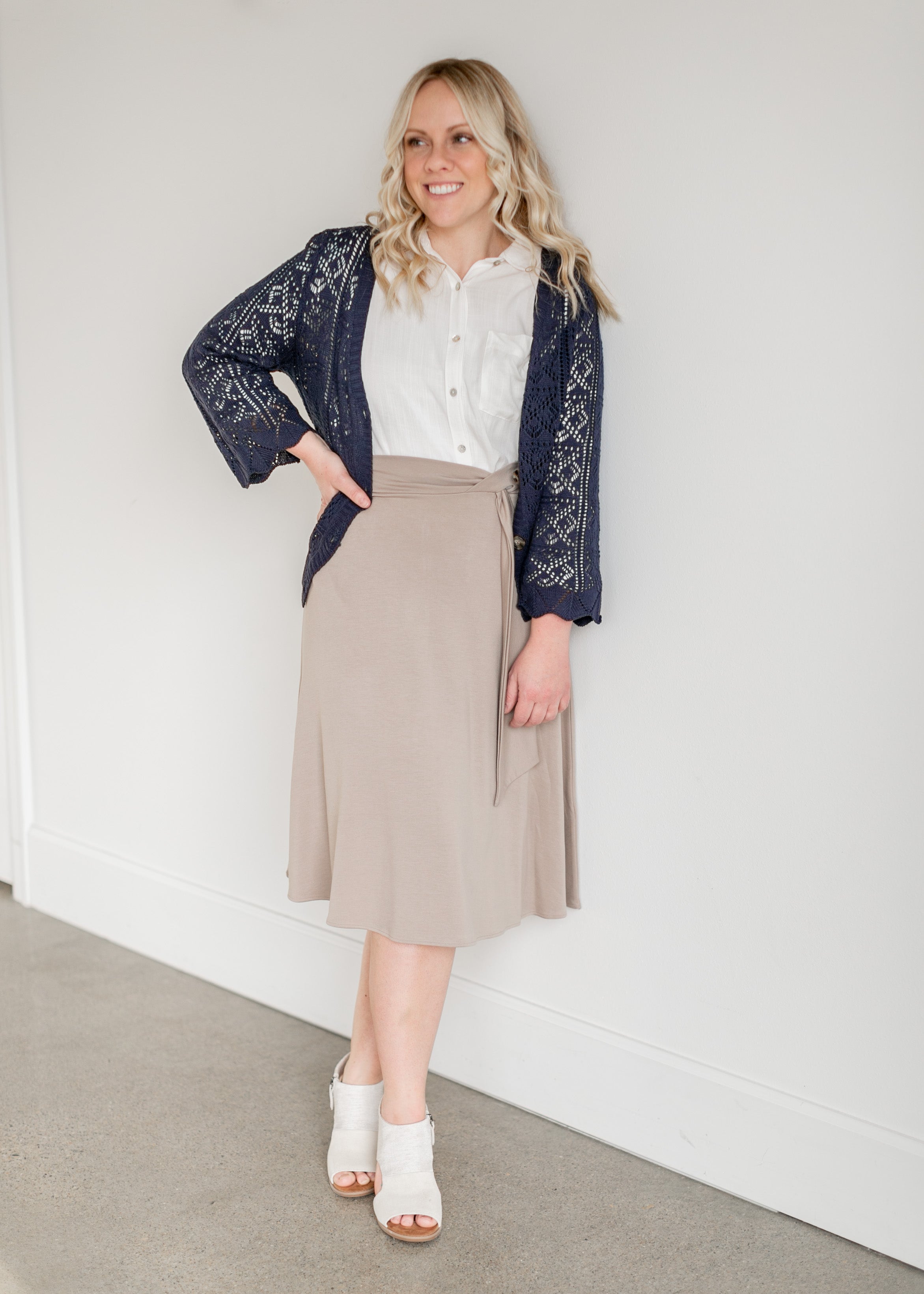 Crochet Bell Sleeve Button Down Cardigan FINAL SALE Inherit Co