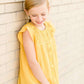 Modest Girls Mustard Crochet Knit Flutter Sleeve Shirt