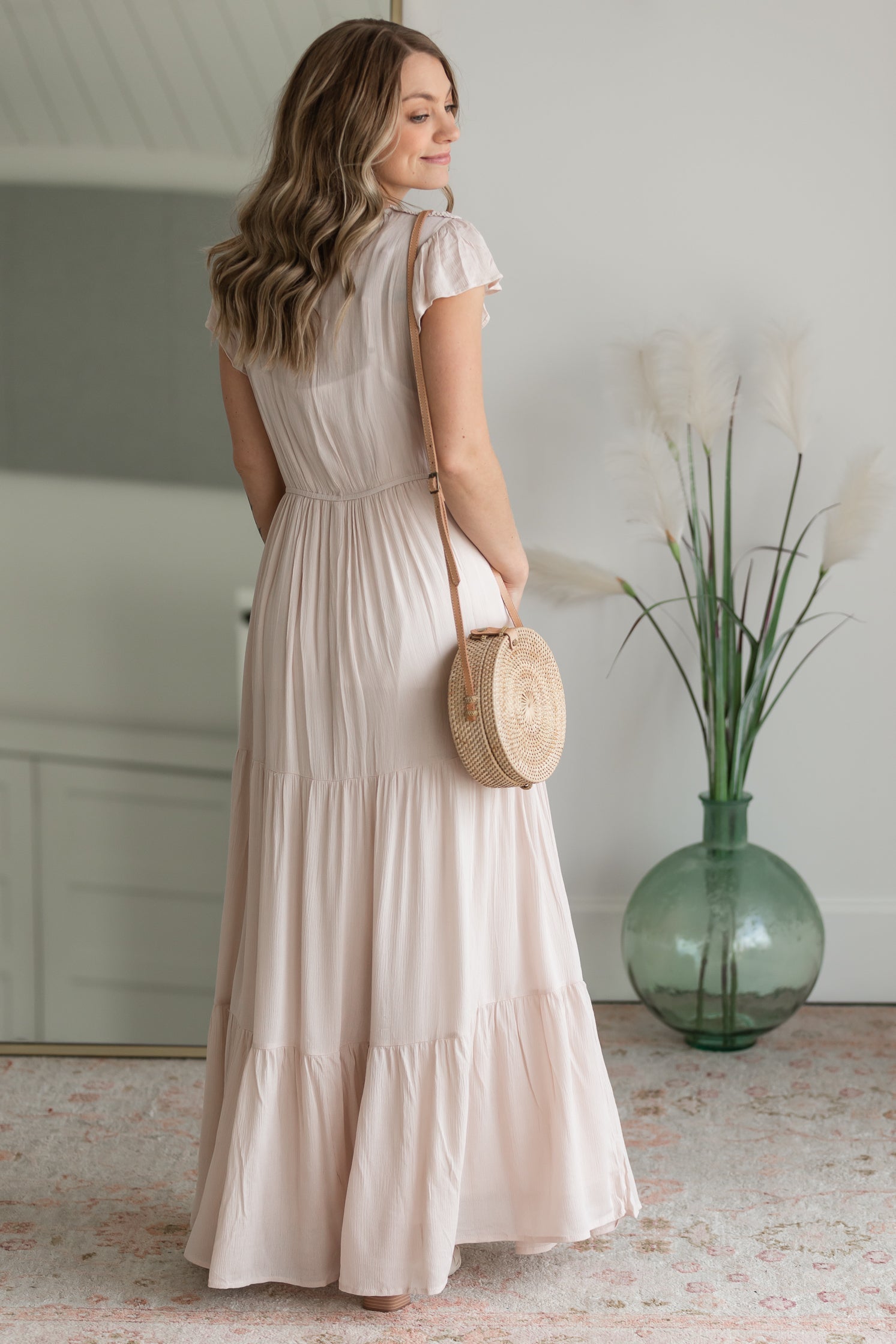 Crochet Tiered Layer Maxi Dress Dresses Tea N Rose