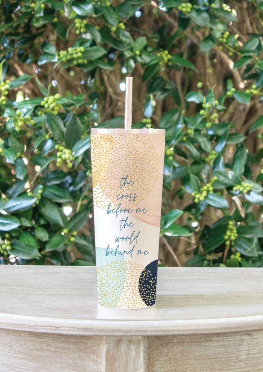 Cross Before Me Straw Tumbler Home & Lifestyle