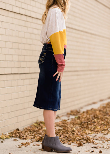 Cross Stitch Pocket Midi Skirt Skirts
