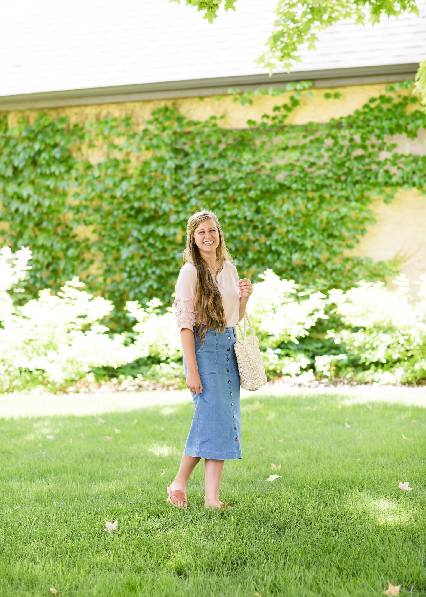 Slip on tan or white sandals