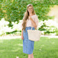 Slip on tan or white sandals