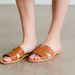 Slip on tan or white sandals