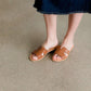 Slip on tan or white sandals