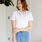 Dainty Floral Embroidered Tee Shirt - FINAL SALE Tops