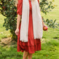 Dark Coral Ruffle Flare Midi Dress Dresses