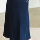 Dark Denim A-Line Contrast Midi Skirt Skirts