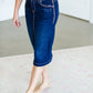 Dark Denim Stitched Midi Skirt - FINAL SALE Skirts
