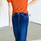 Dark Denim Stitched Midi Skirt - FINAL SALE Skirts