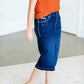 Dark Denim Stitched Midi Skirt - FINAL SALE Skirts