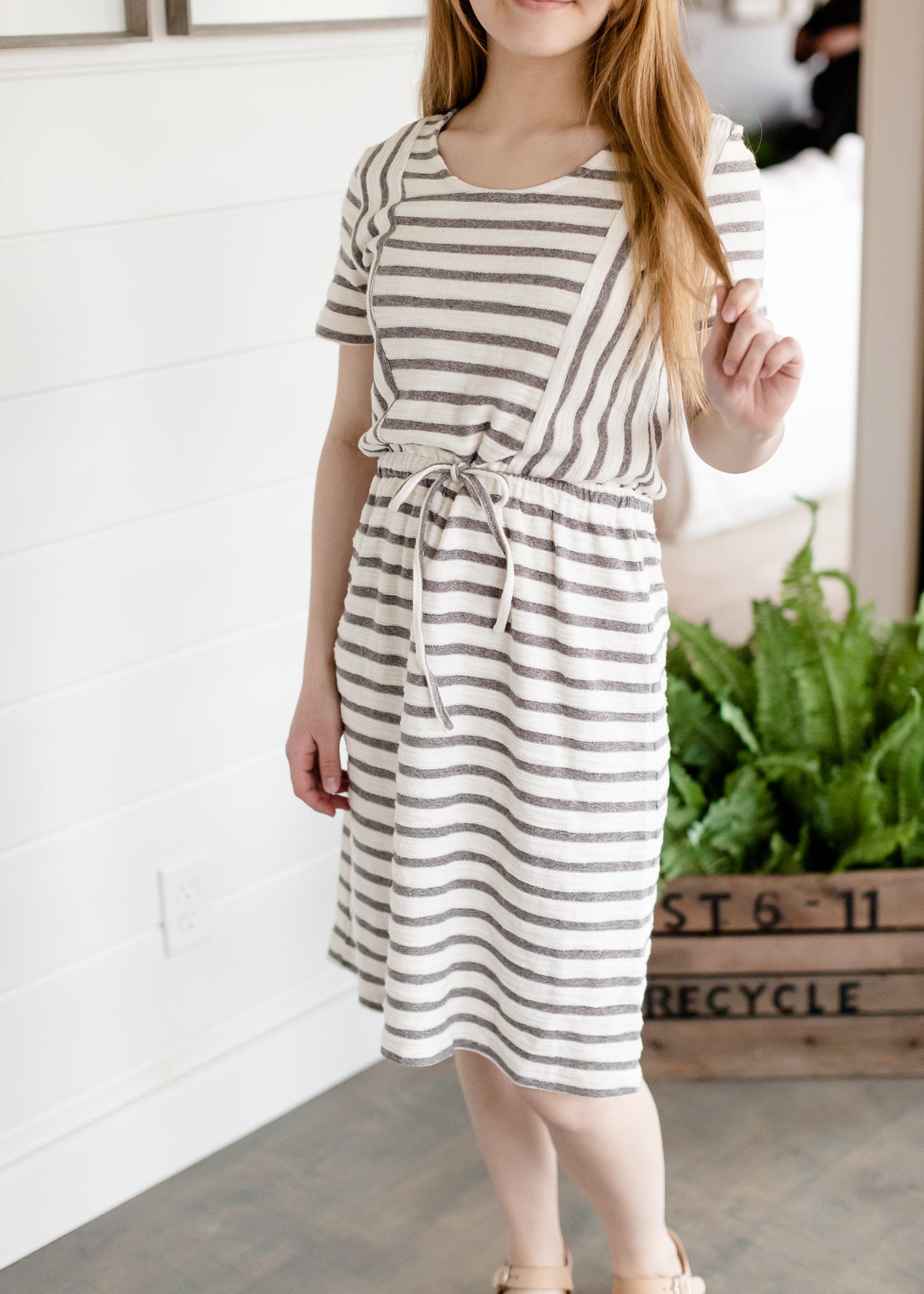 Dark Gray Striped Midi Dress - FINAL SALE Dresses