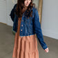 Dark Wash Distressed Denim Jacket Tops Risen