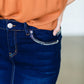 Dark Wash Raw Hem Midi Skirt - FINAL SALE Skirts