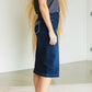 Dark Wash Snap Pocket Midi Skirt Skirts
