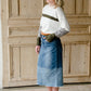 Denim Blocked Midi Jean Skirt - FINAL SALE Skirts