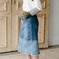Denim Blocked Midi Jean Skirt - FINAL SALE Skirts