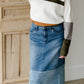 Denim Blocked Midi Jean Skirt - FINAL SALE Skirts