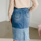 Denim Blocked Midi Jean Skirt - FINAL SALE Skirts