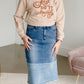 Denim Blocked Midi Jean Skirt - FINAL SALE Skirts