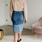 Denim Blocked Midi Jean Skirt - FINAL SALE Skirts