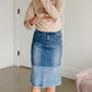 Denim Blocked Midi Jean Skirt - FINAL SALE Skirts