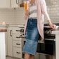 Denim Blocked Midi Jean Skirt - FINAL SALE Skirts