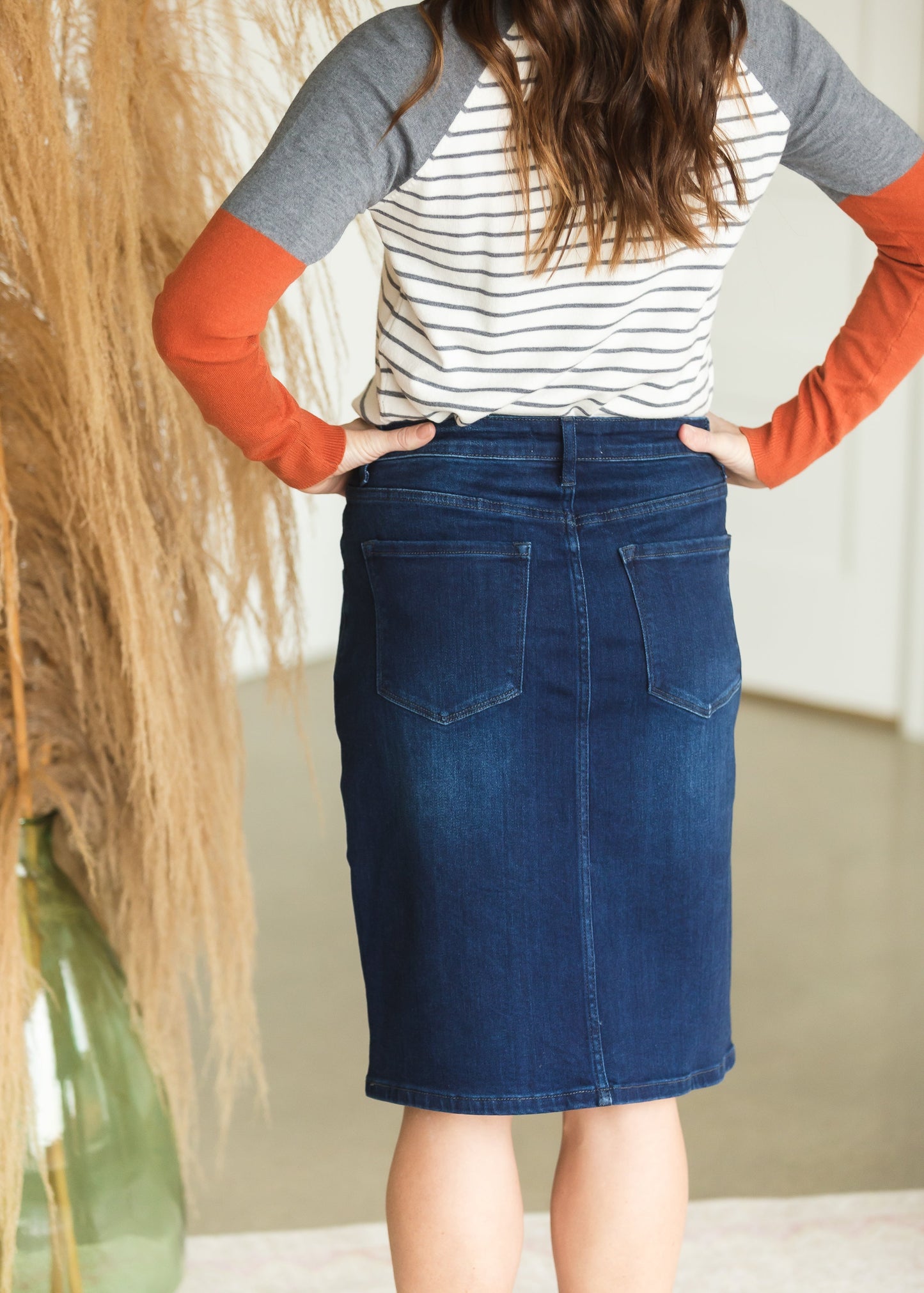 Denim Button Front Midi Skirt - FINAL SALE Skirts
