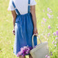 women's denim v neck button front dress