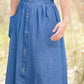 Denim Double Button Midi Skirt - FINAL SALE Skirts