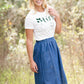 Denim Double Button Midi Skirt - FINAL SALE Skirts