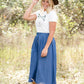 Denim Double Button Midi Skirt - FINAL SALE Skirts