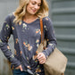 Denim Floral Print Top - FINAL SALE Tops