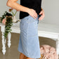 Denim High Waisted Square Pocket Skirt Skirts