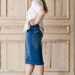 modest midi denim skirt