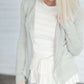 Women's button down detailed cardigan in mustard, dusty pink, ivory and gray.