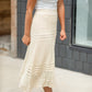 Detailed Oatmeal Stretch Waist Midi Skirt Skirts